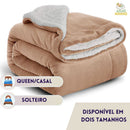 Coberdrom Casal Queen de Sherpa - Lã de Carneiro em Dupla Face